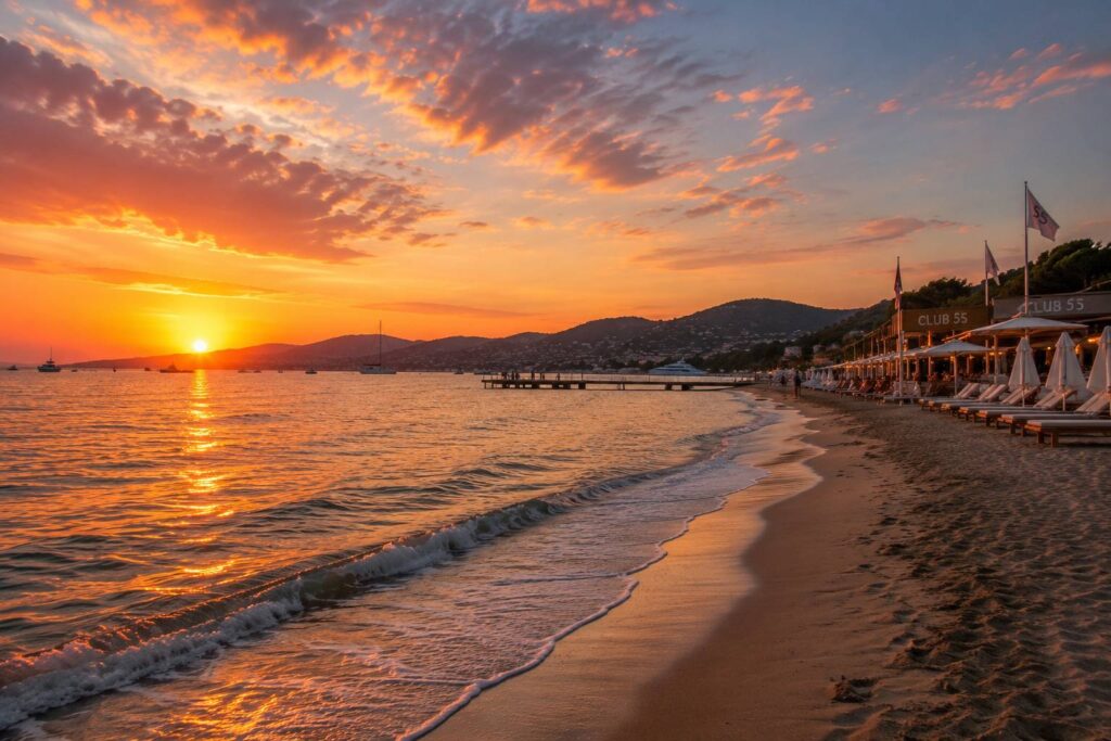 sunset beach Saint-Tropez