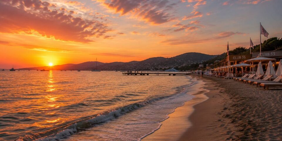 sunset beach Saint-Tropez