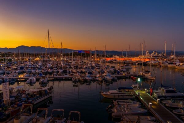 antibes port sunset