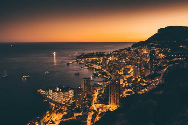 sunset lanscape of monaco